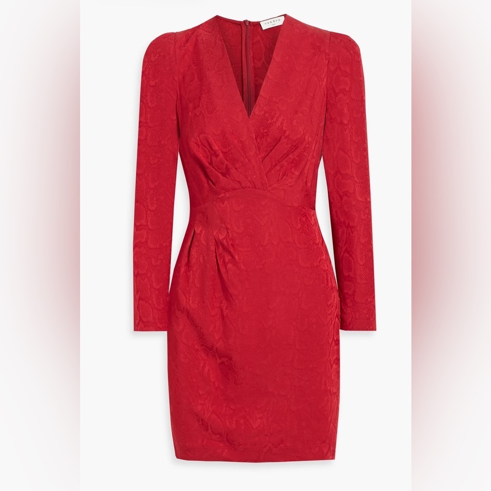 SANDRO Wrap-effect jacquard mini dress, Size US 4 - Picture 3 of 16